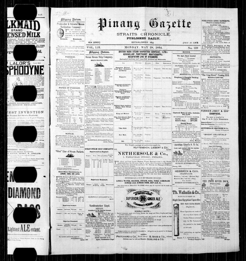 Miniature of Pinang Gazette and Straits Chronicle 28 May 1894