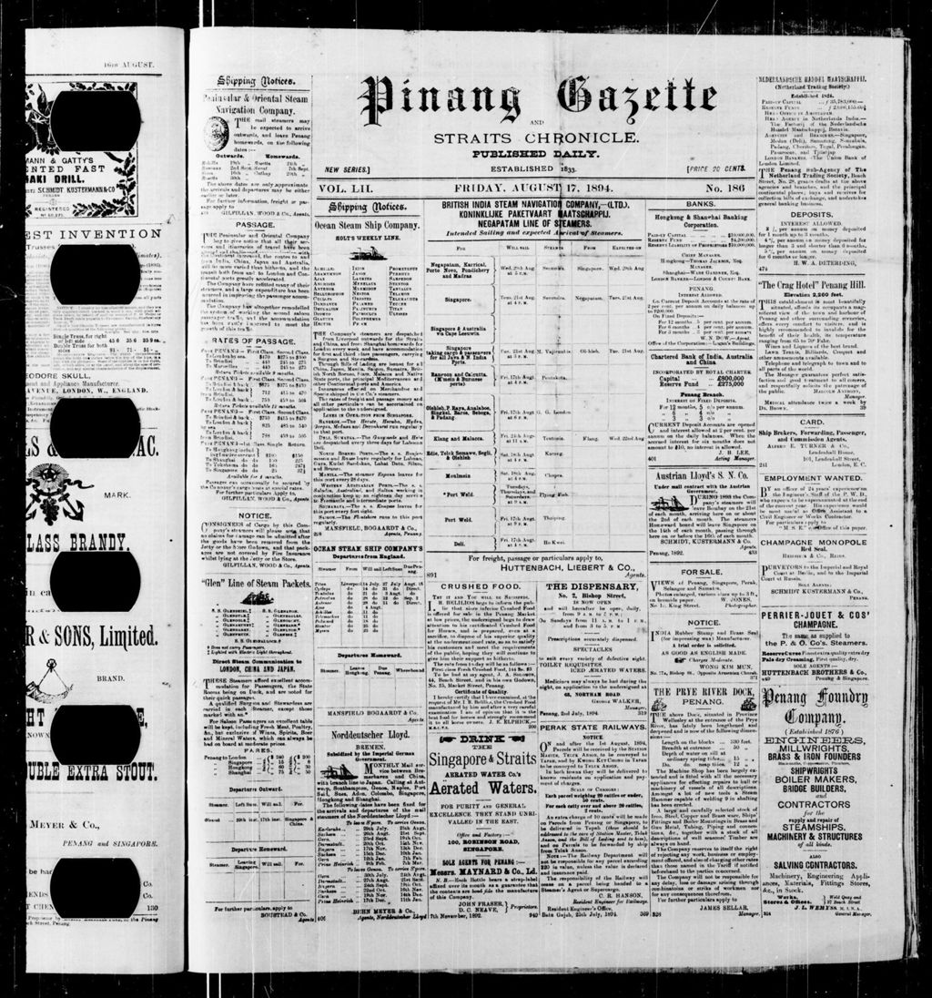 Miniature of Pinang Gazette and Straits Chronicle 17 August 1894