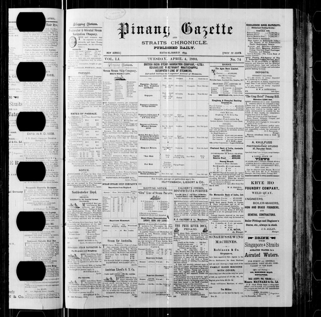 Miniature of Pinang Gazette and Straits Chronicle 04 April 1893