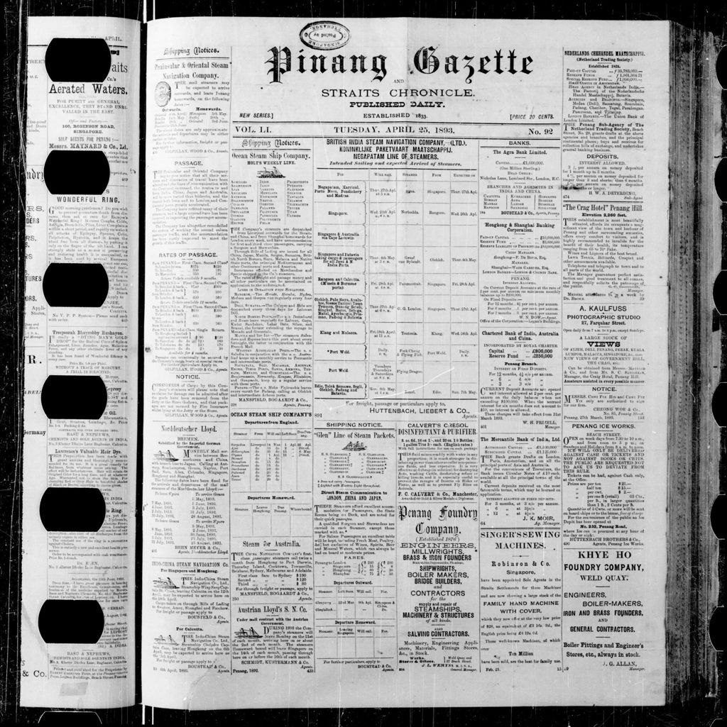 Miniature of Pinang Gazette and Straits Chronicle 25 April 1893