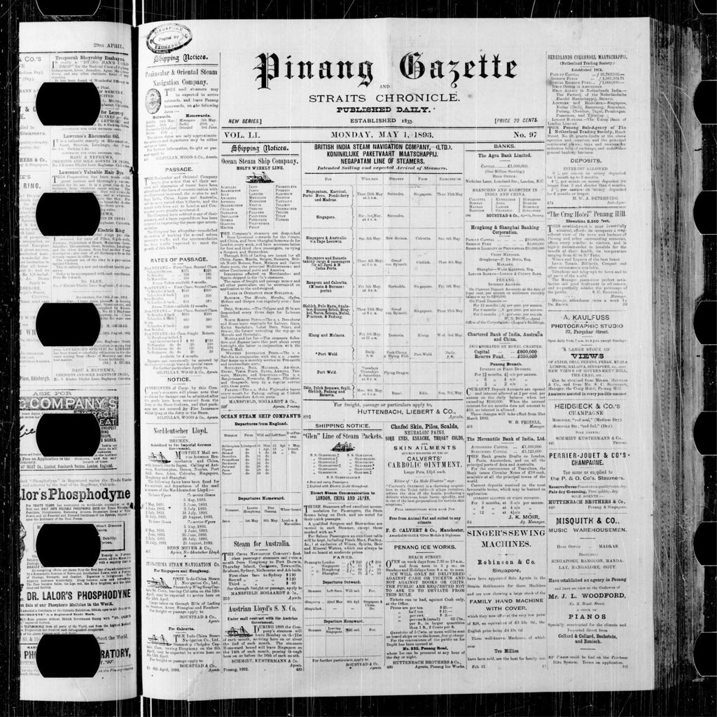 Miniature of Pinang Gazette and Straits Chronicle 01 May 1893