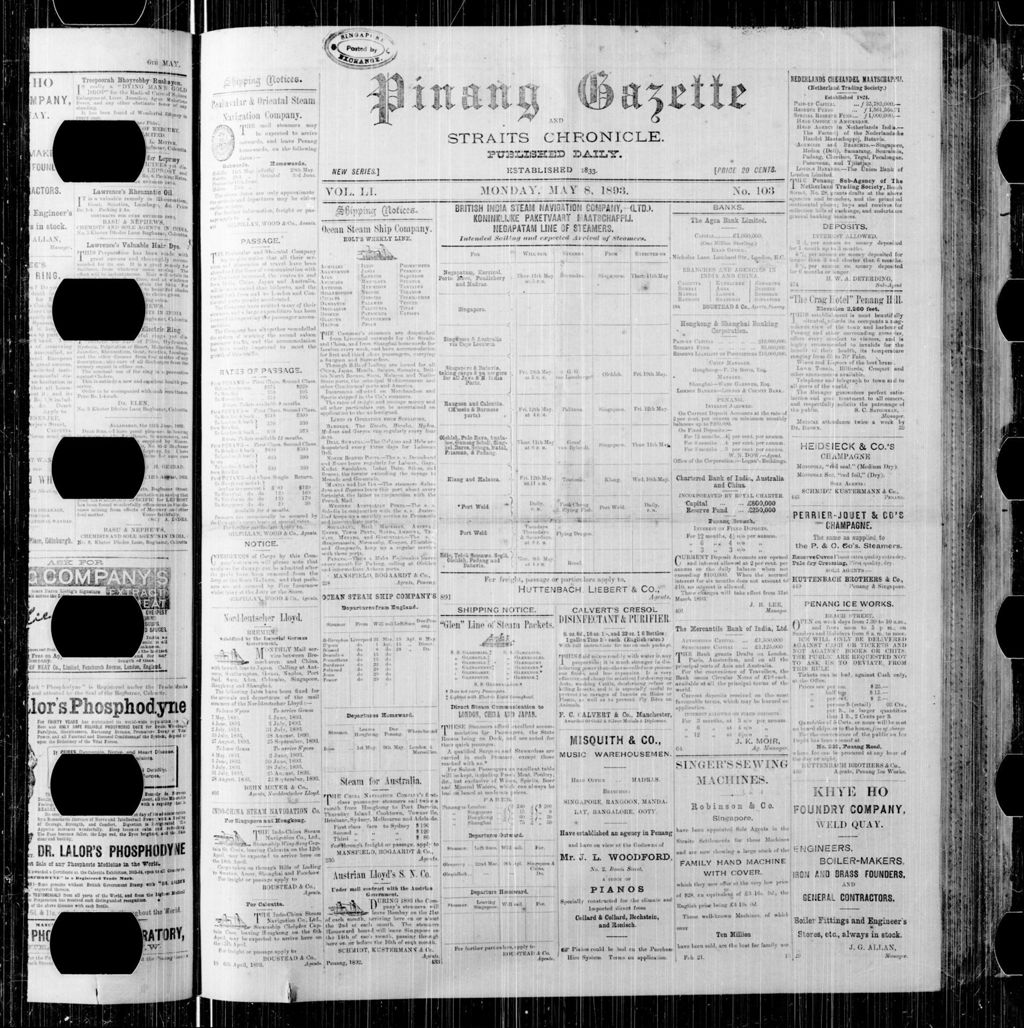 Miniature of Pinang Gazette and Straits Chronicle 08 May 1893