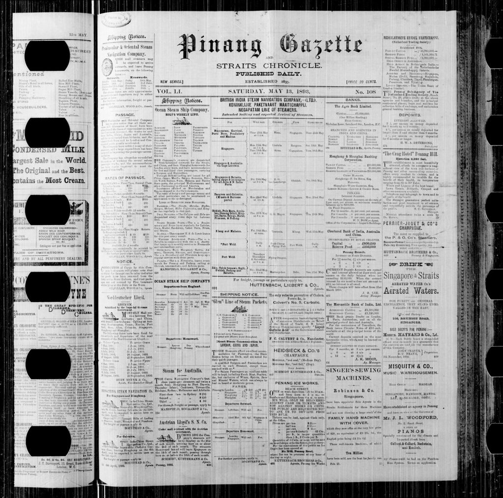 Miniature of Pinang Gazette and Straits Chronicle 13 May 1893