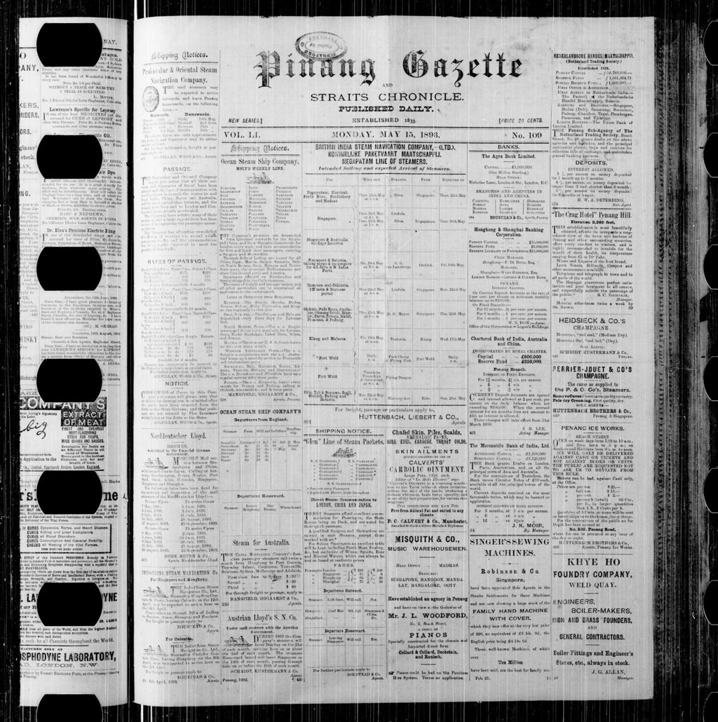 Miniature of Pinang Gazette and Straits Chronicle 15 May 1893