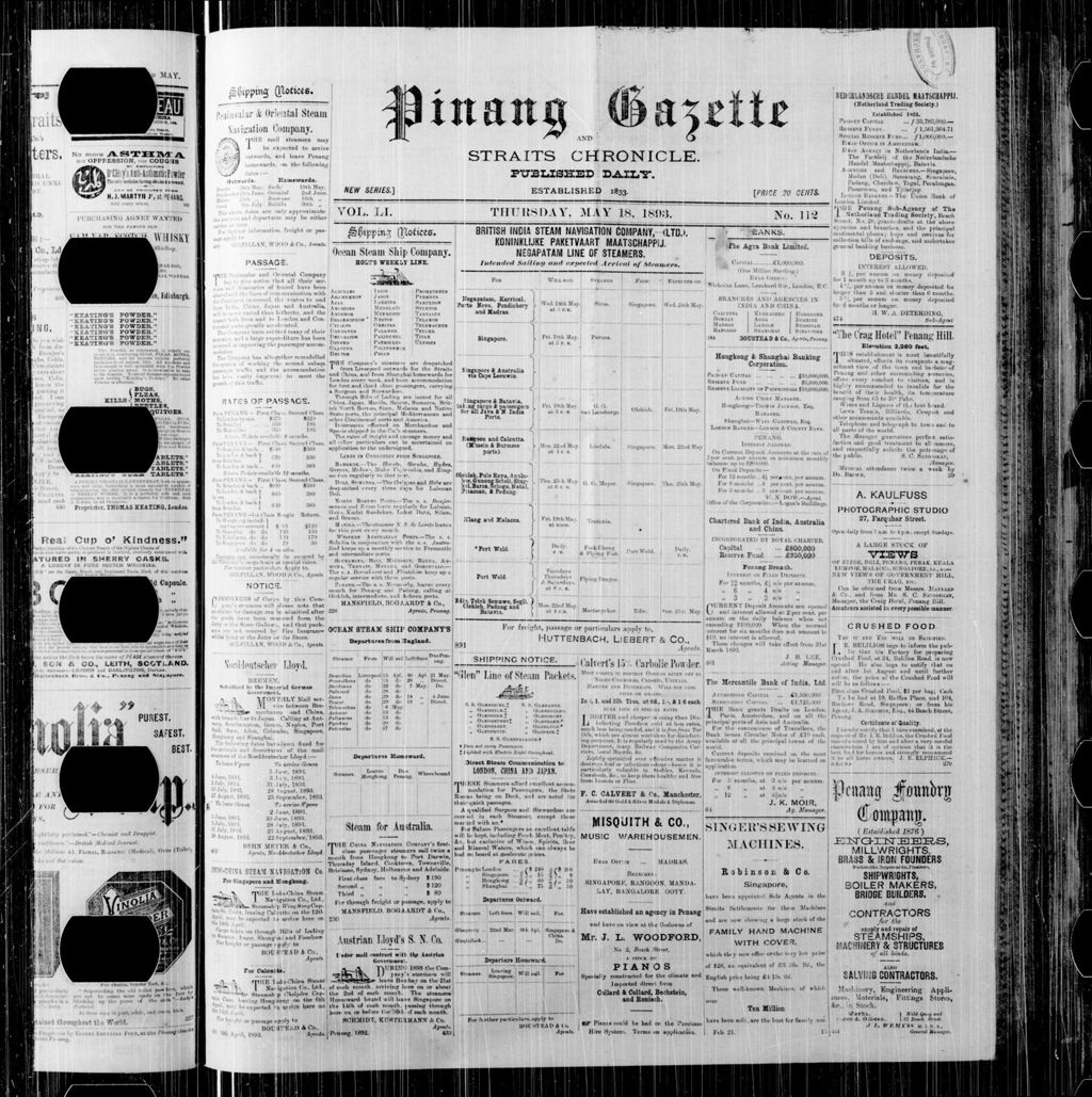 Miniature of Pinang Gazette and Straits Chronicle 18 May 1893