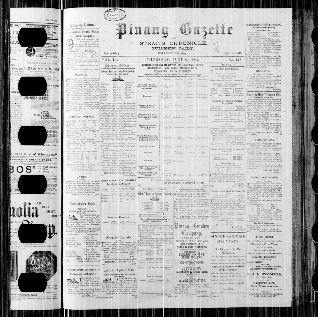 Miniature of Pinang Gazette and Straits Chronicle 08 June 1893