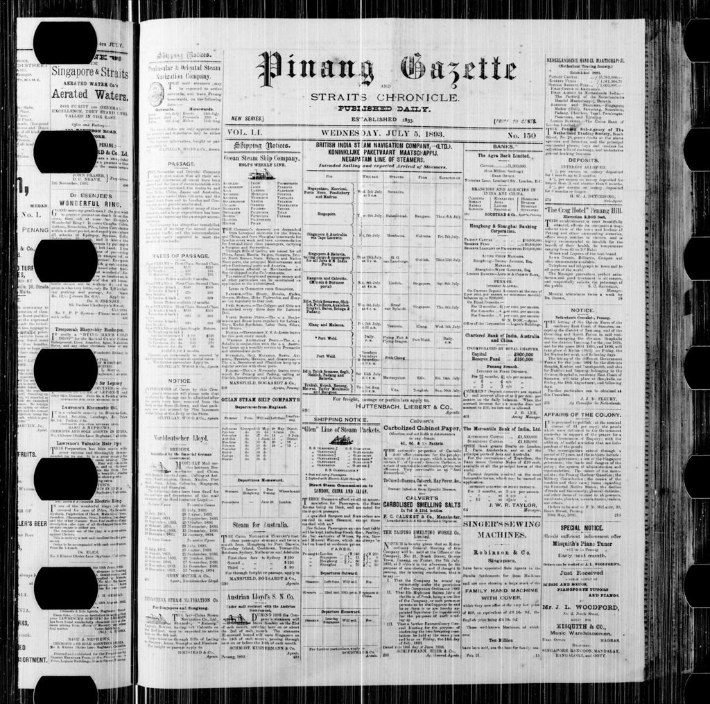 Miniature of Pinang Gazette and Straits Chronicle 05 July 1893