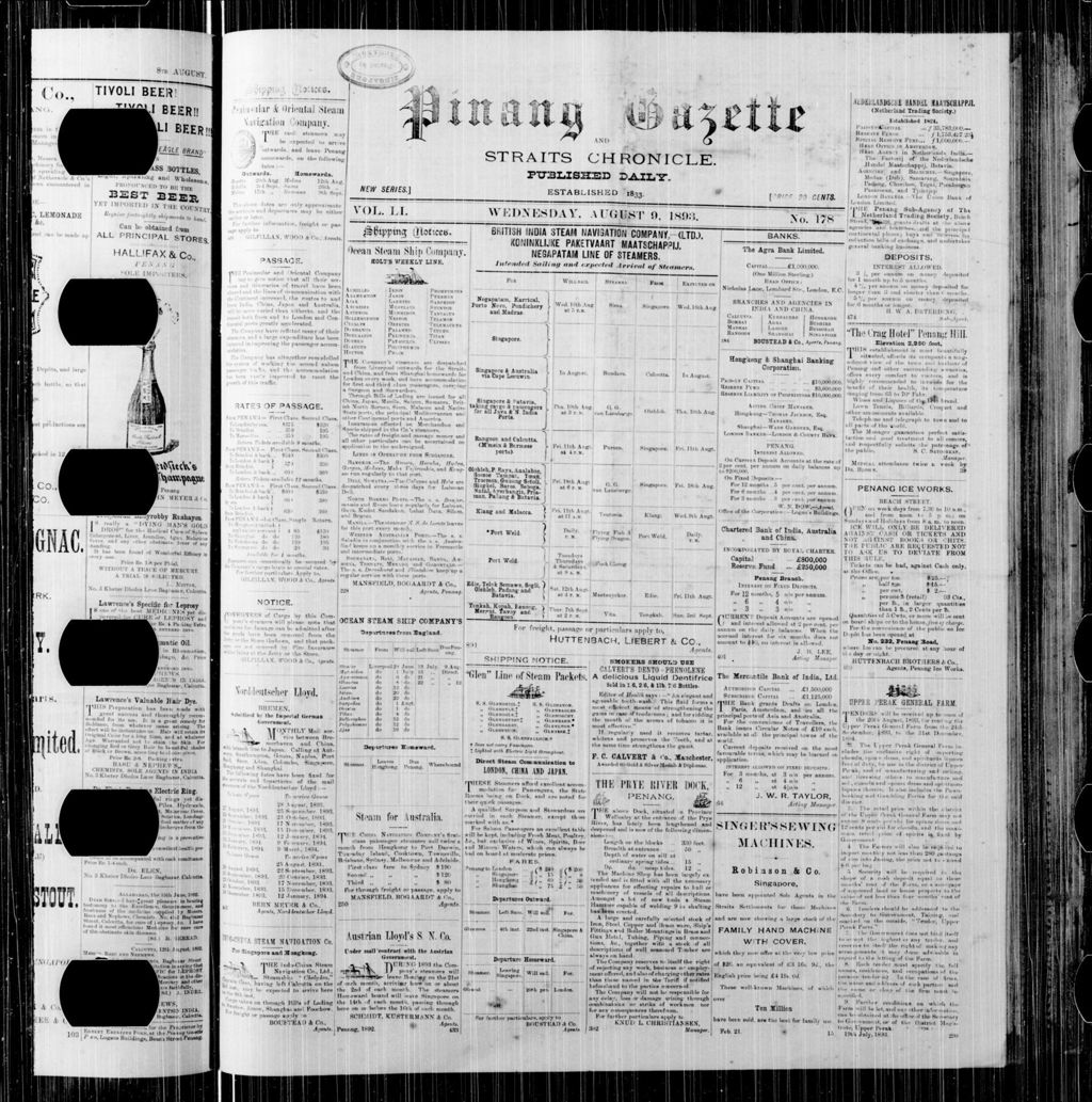 Miniature of Pinang Gazette and Straits Chronicle 09 August 1893