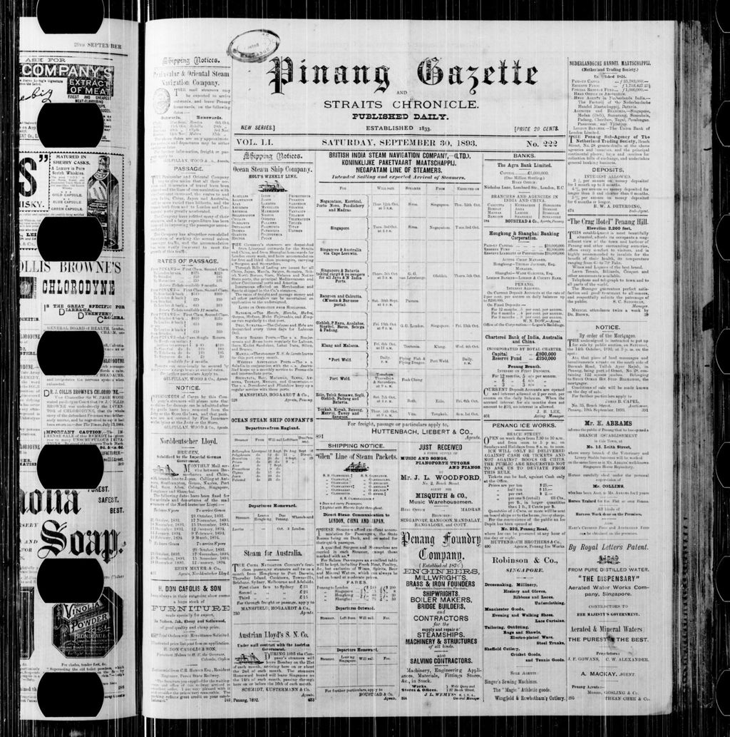 Miniature of Pinang Gazette and Straits Chronicle 30 September 1893