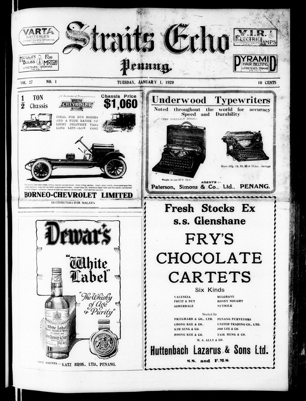 Miniature of Straits Echo 01 January 1929