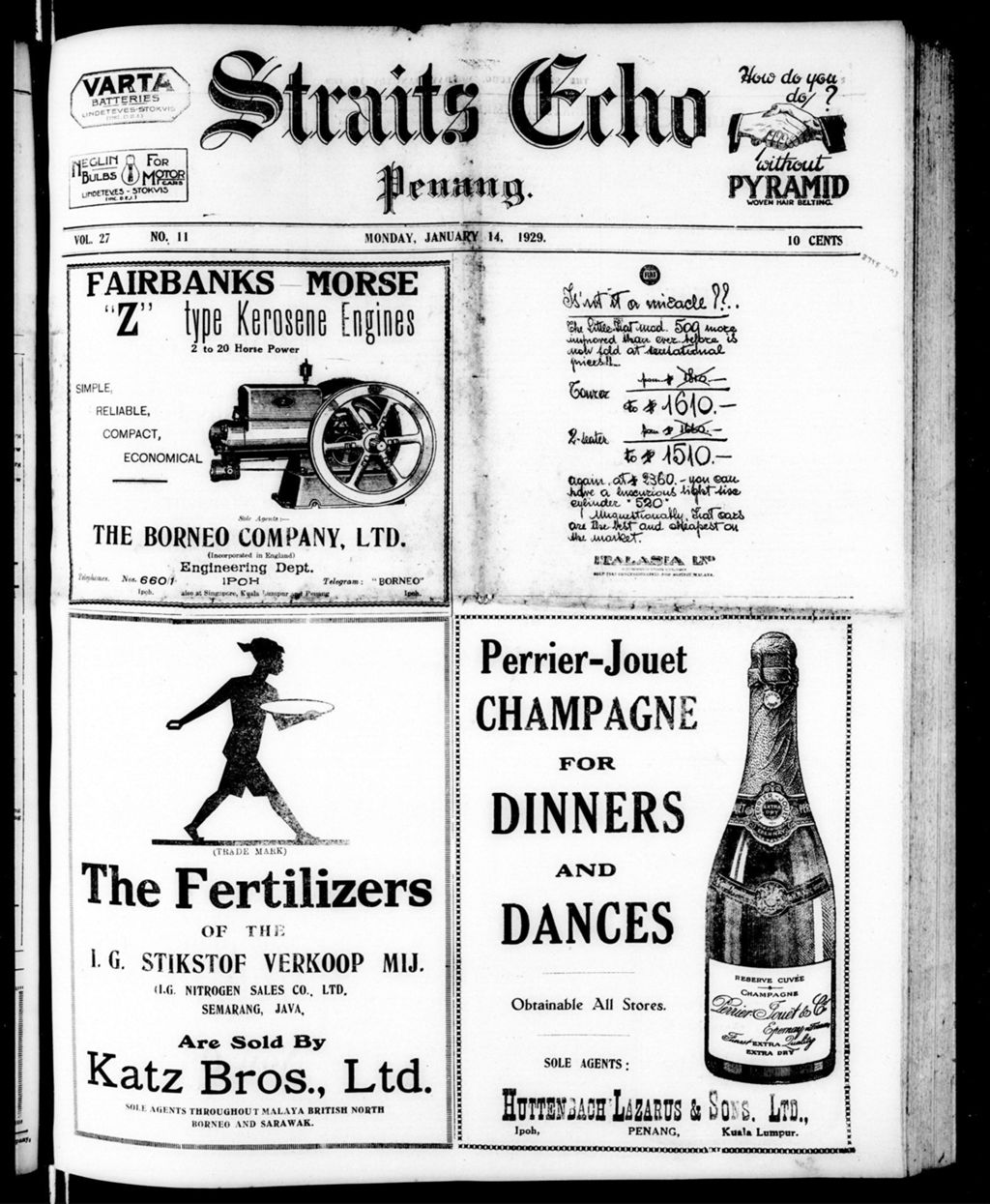 Miniature of Straits Echo 14 January 1929