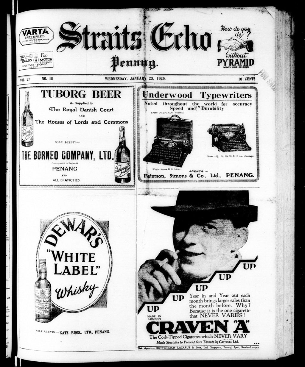 Miniature of Straits Echo 23 January 1929