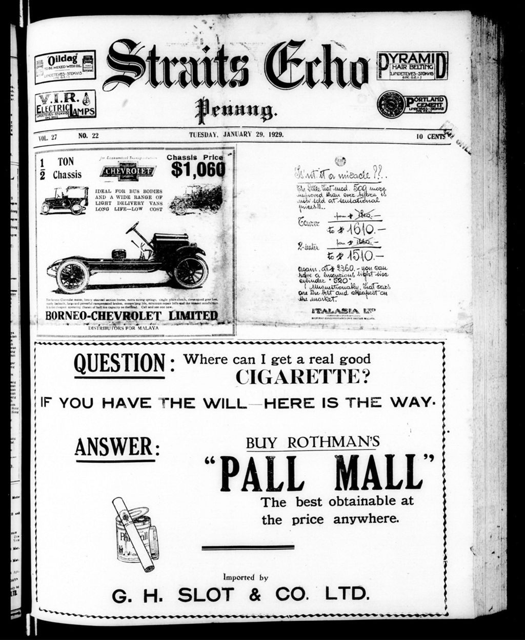 Miniature of Straits Echo 29 January 1929