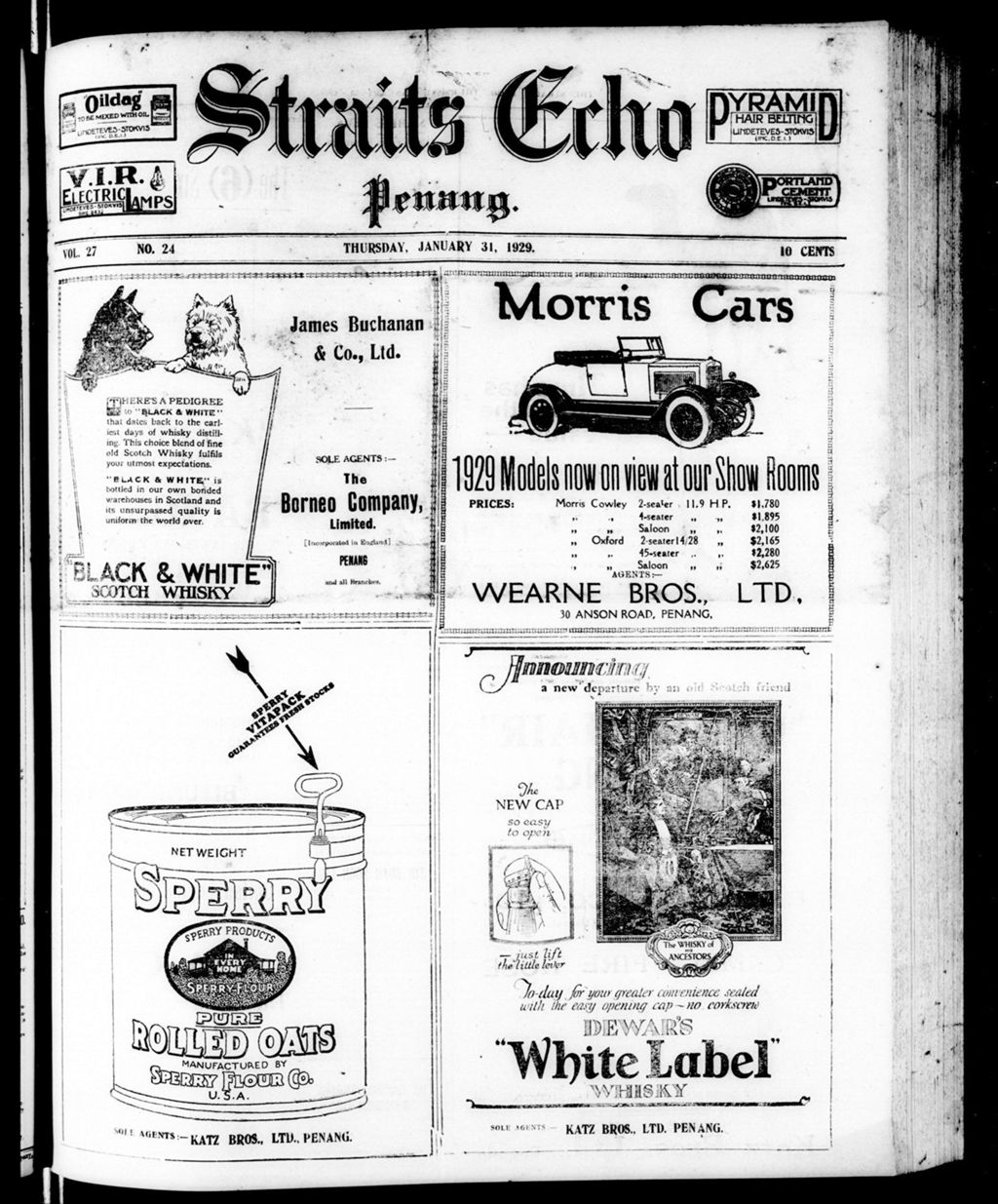 Miniature of Straits Echo 31 January 1929