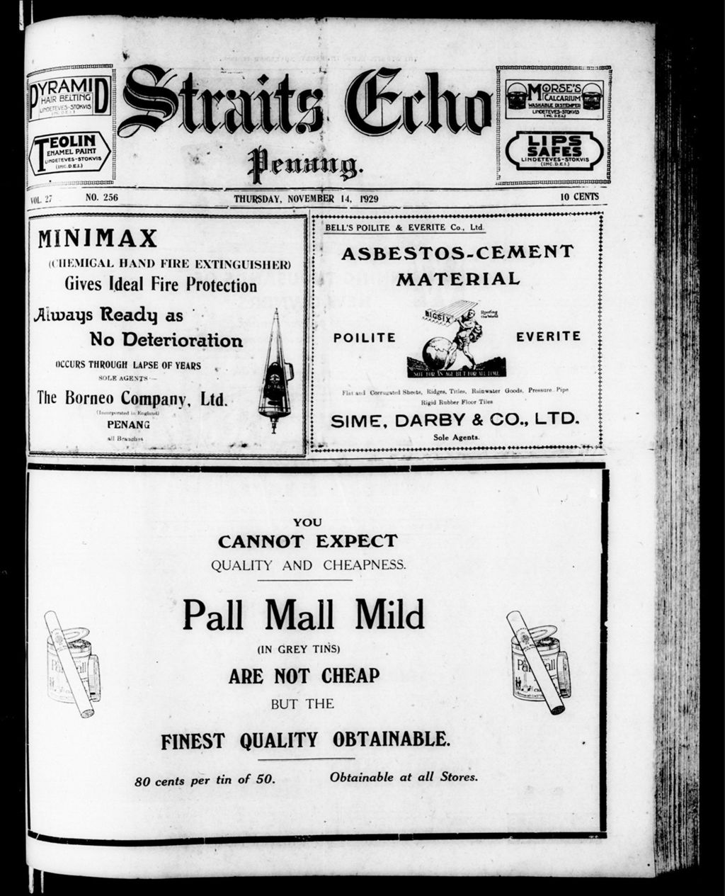 Miniature of Straits Echo 14 November 1929