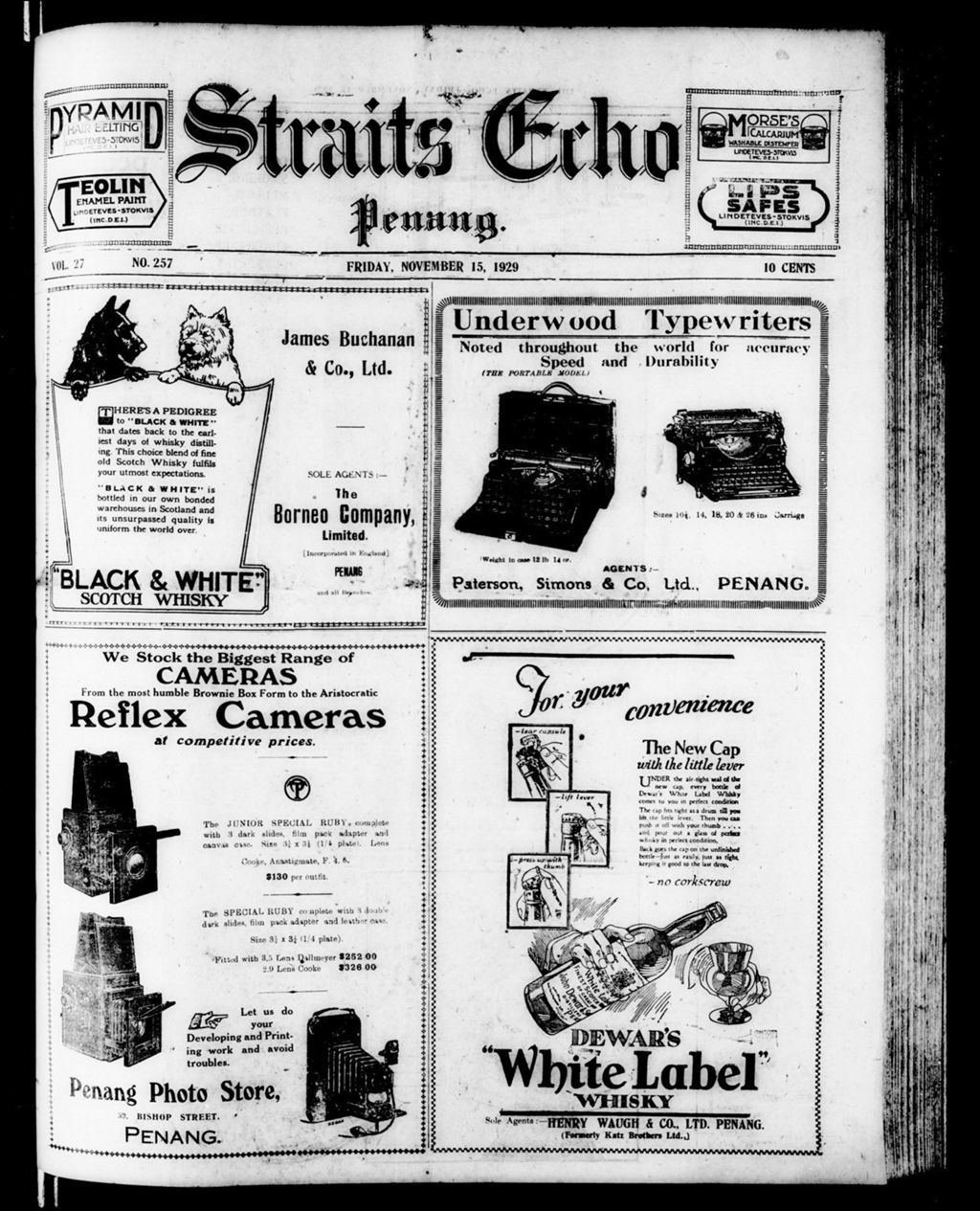 Miniature of Straits Echo 15 November 1929