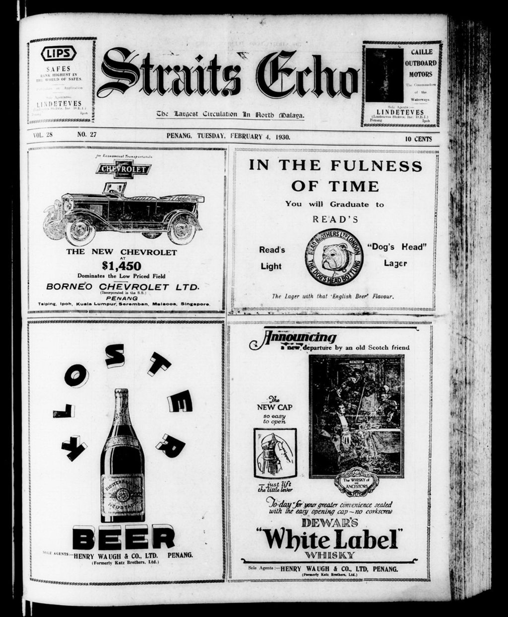 Miniature of Straits Echo 04 February 1930