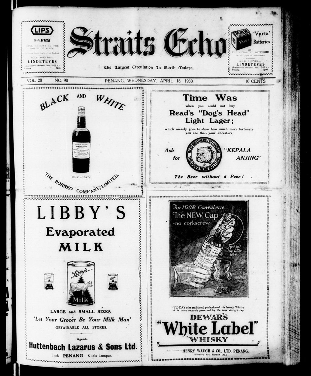 Miniature of Straits Echo 16 April 1930