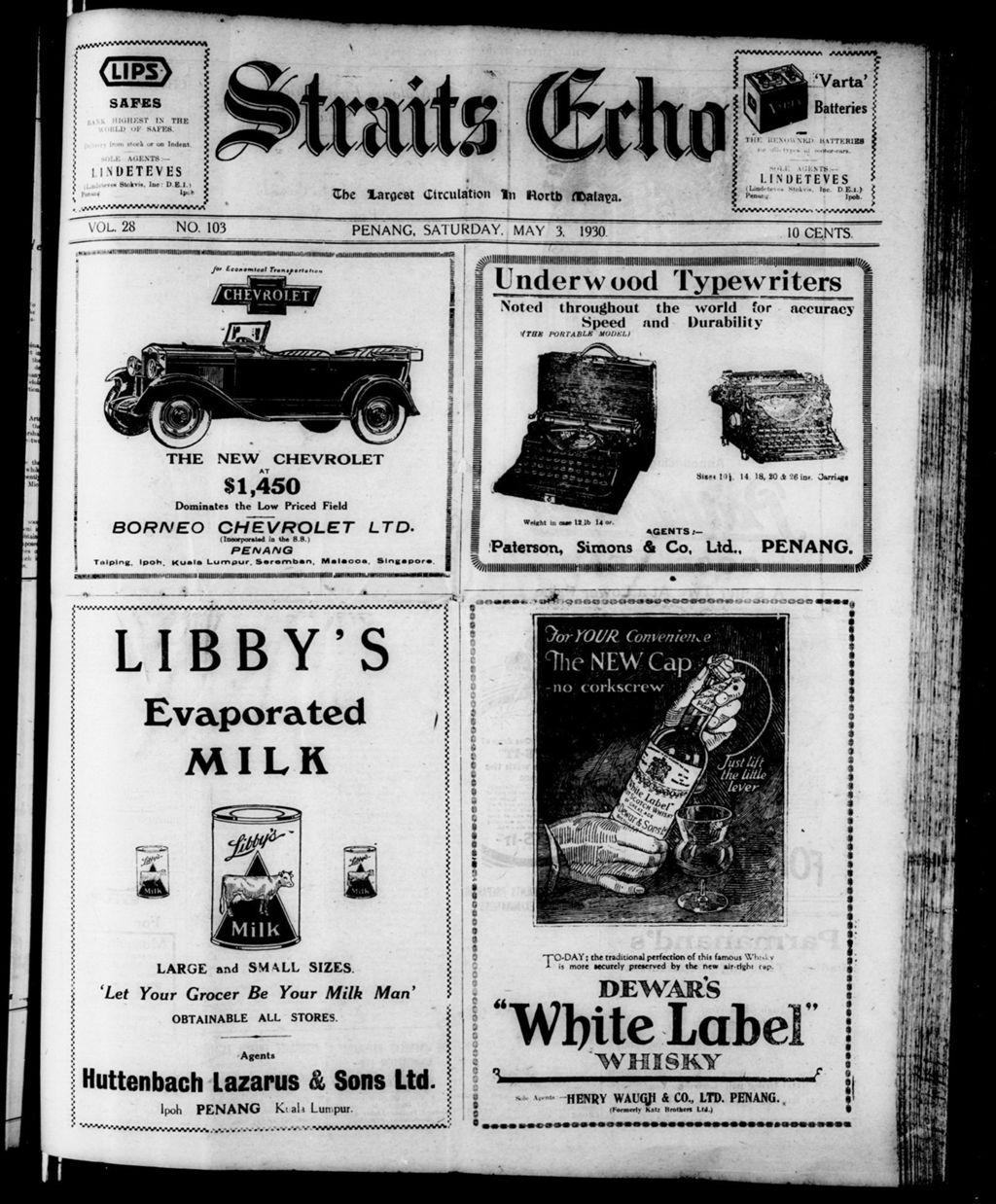 Miniature of Straits Echo 03 May 1930