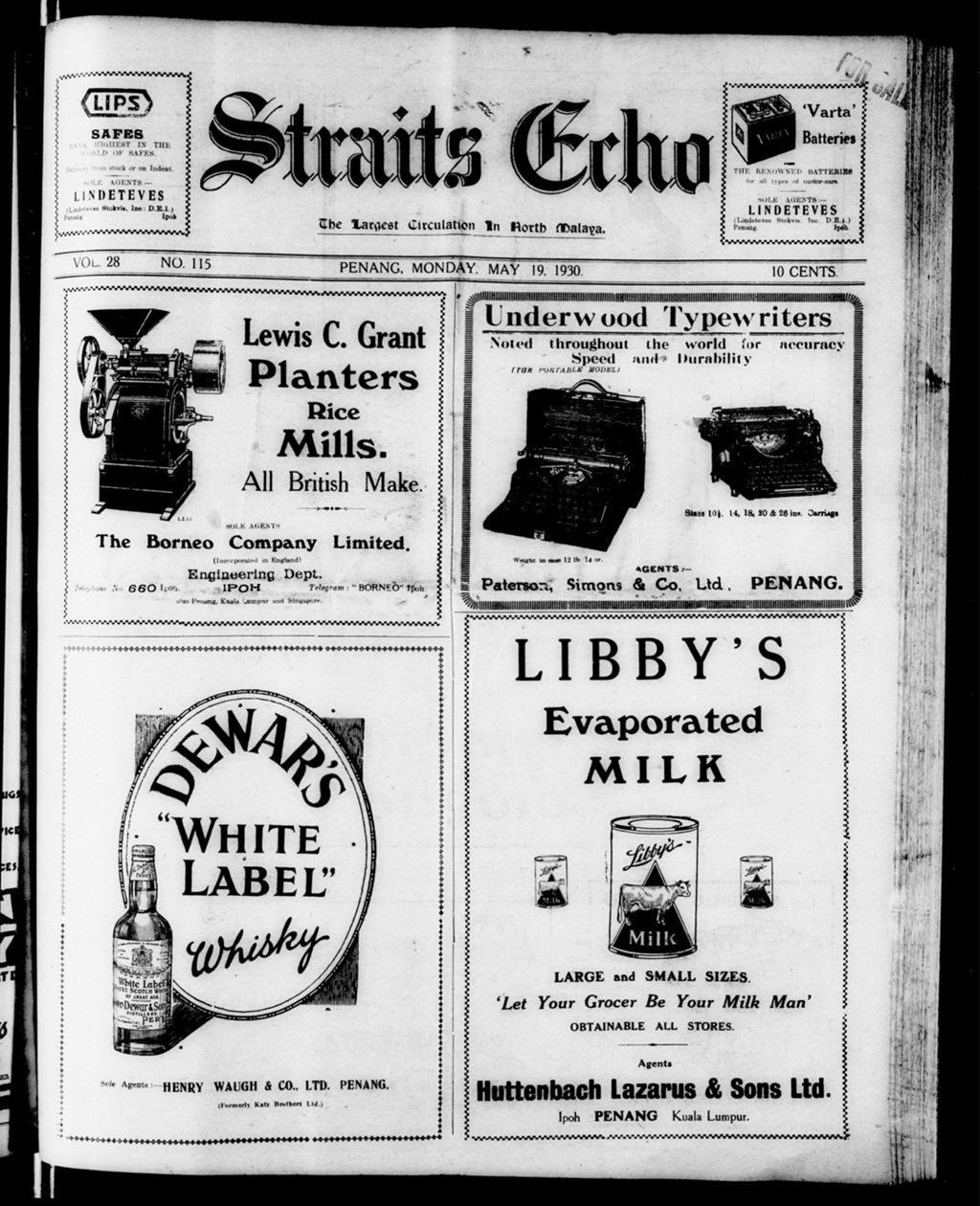 Miniature of Straits Echo 19 May 1930