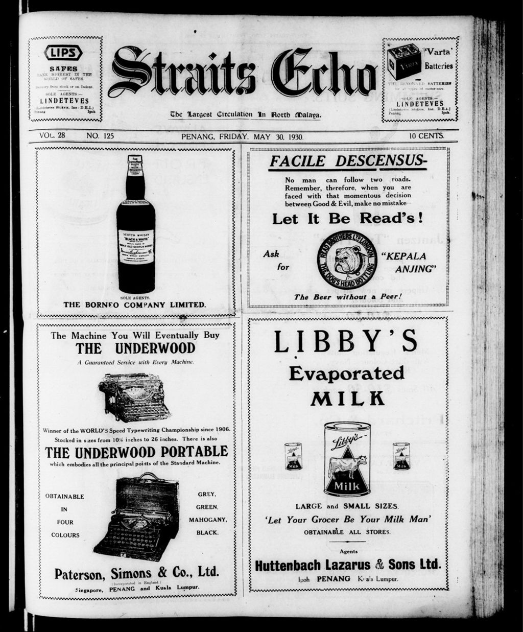 Miniature of Straits Echo 30 May 1930