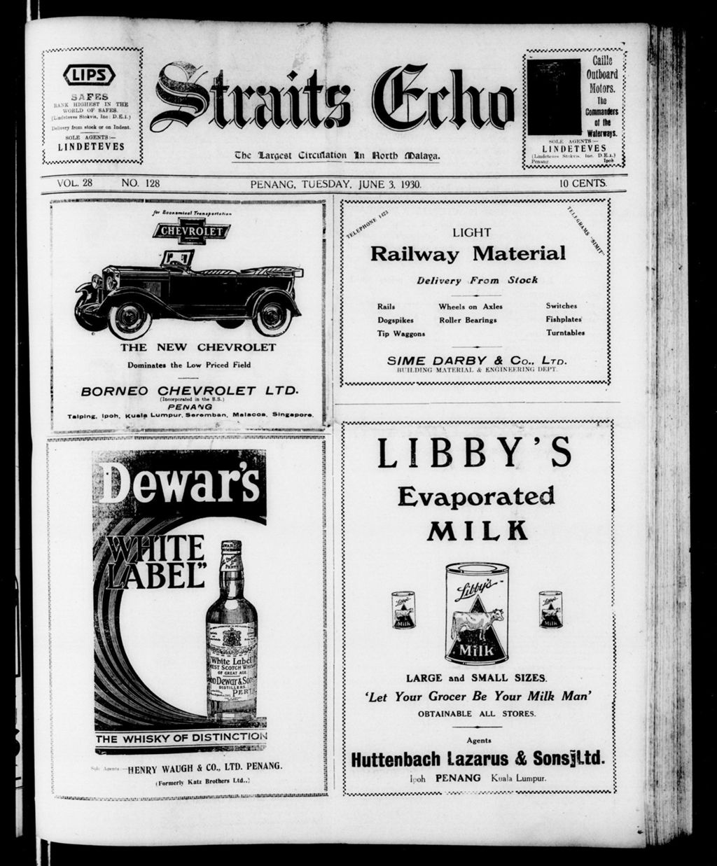 Miniature of Straits Echo 03 June 1930