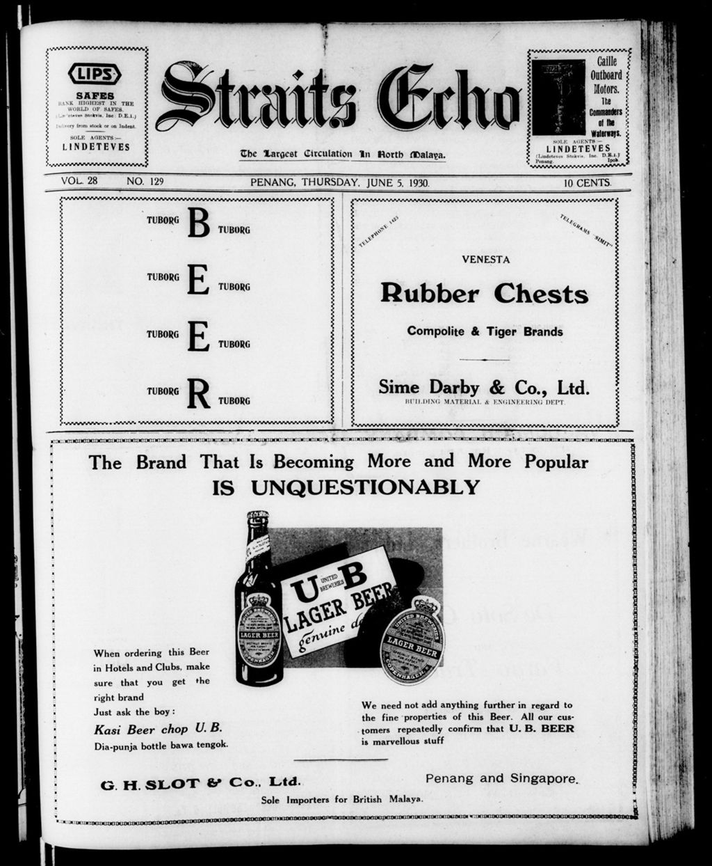 Miniature of Straits Echo 05 June 1930