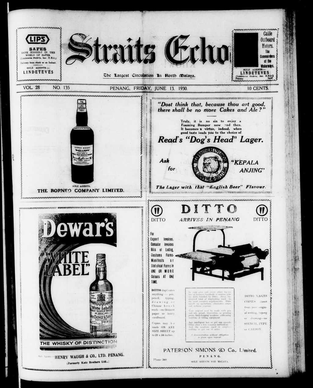 Miniature of Straits Echo 13 June 1930