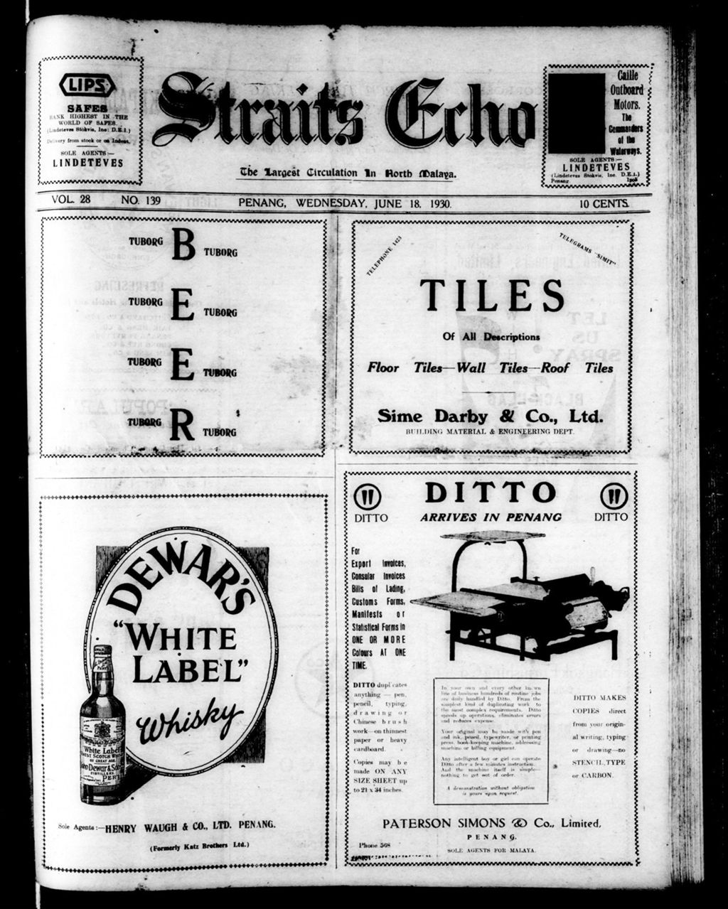 Miniature of Straits Echo 18 June 1930