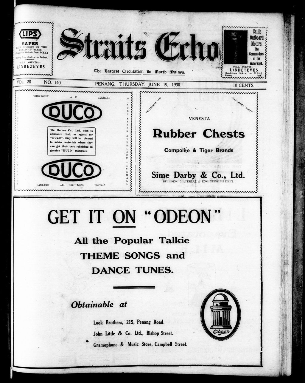 Miniature of Straits Echo 19 June 1930