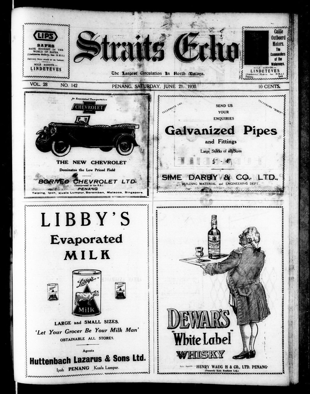 Miniature of Straits Echo 21 June 1930