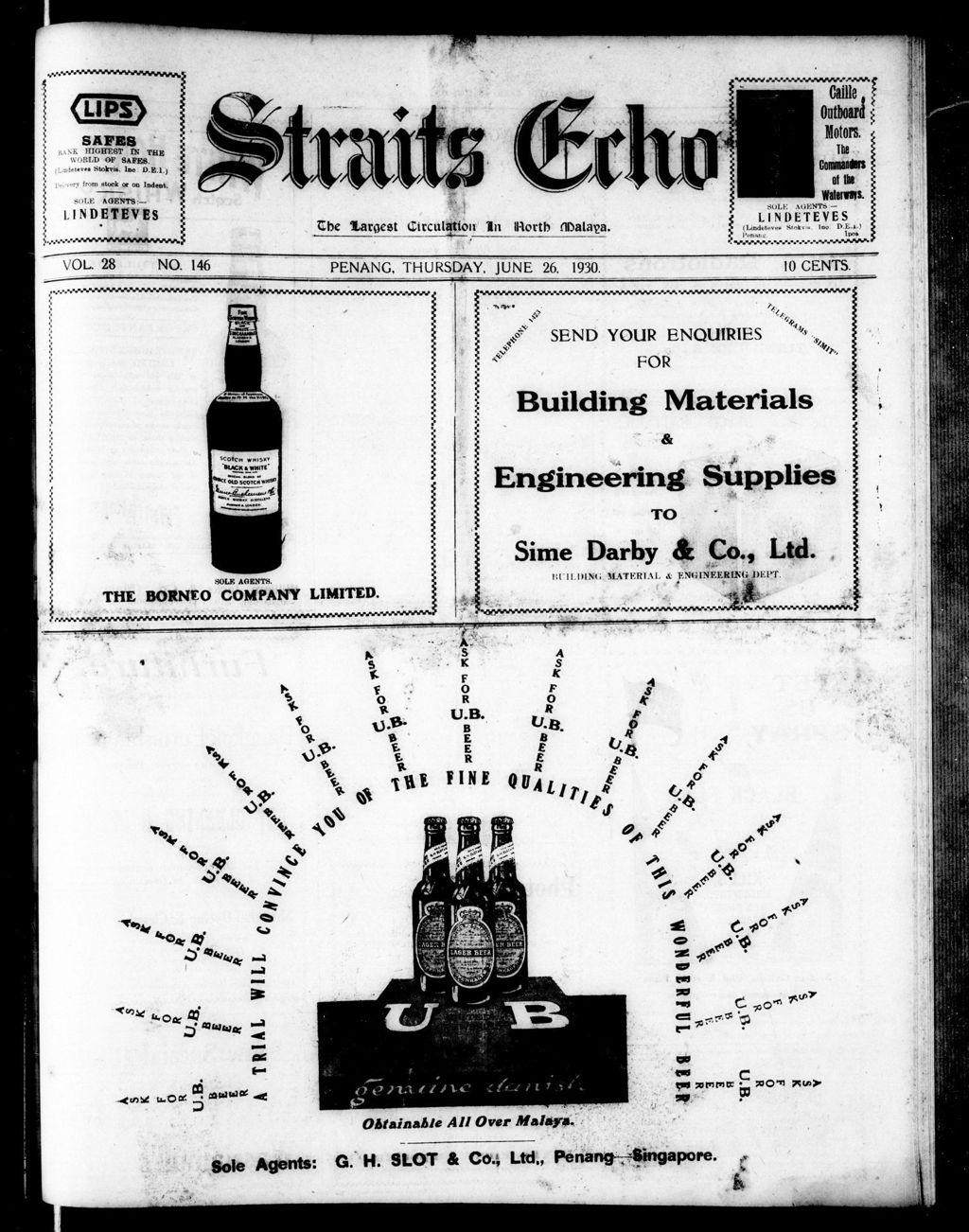 Miniature of Straits Echo 26 June 1930