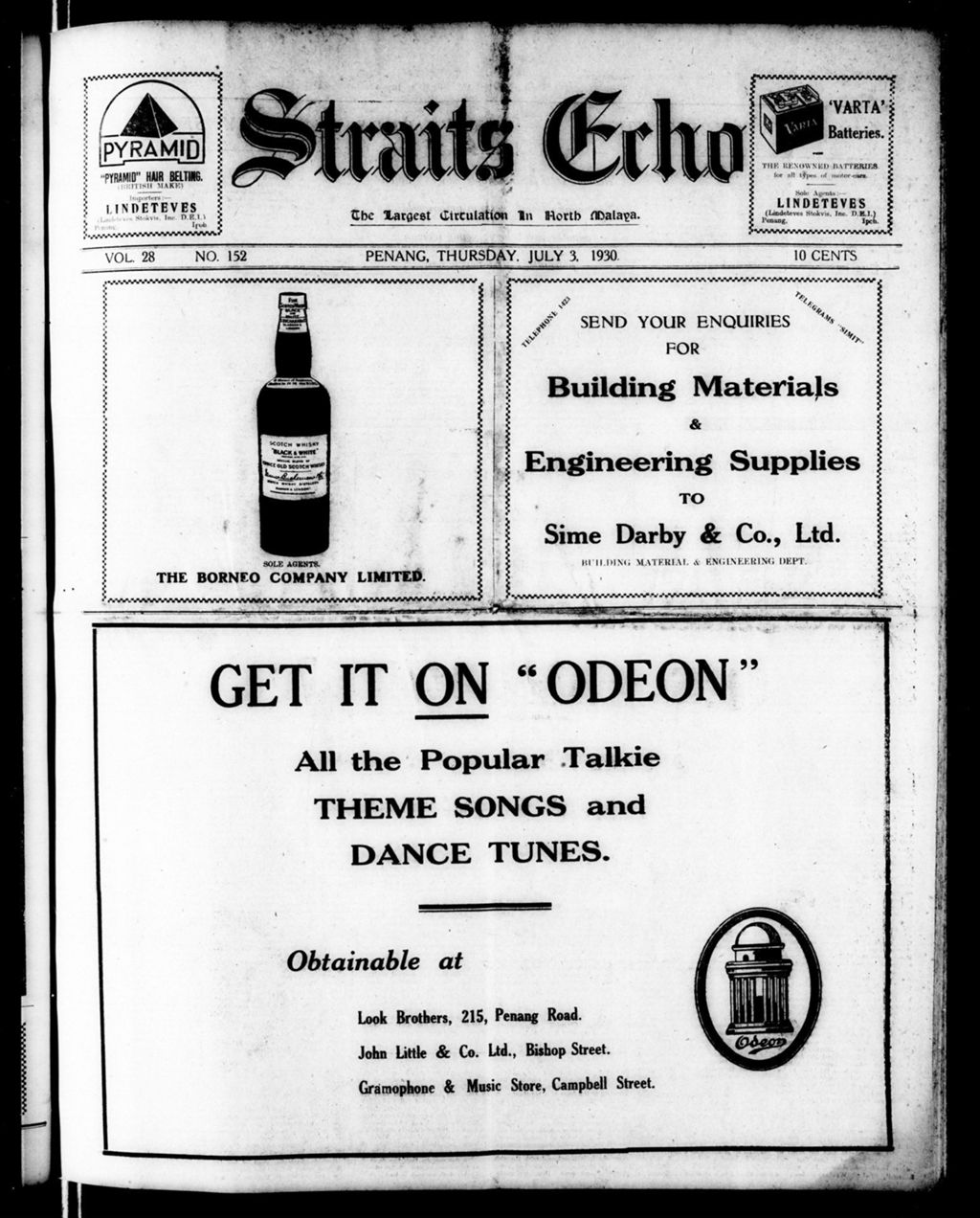 Miniature of Straits Echo 03 July 1930