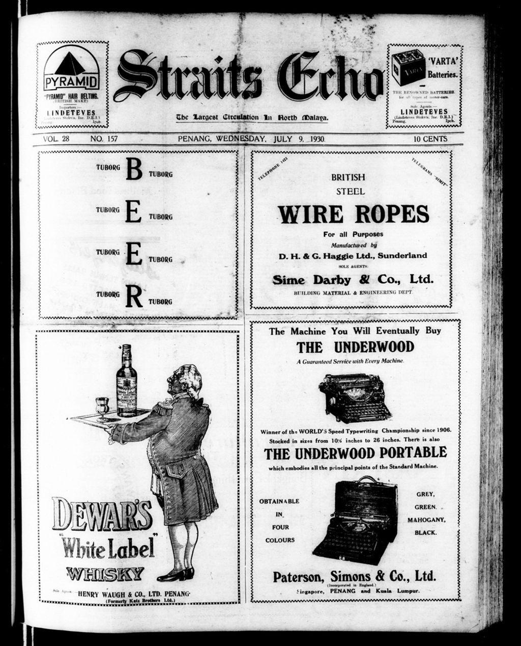 Miniature of Straits Echo 09 July 1930