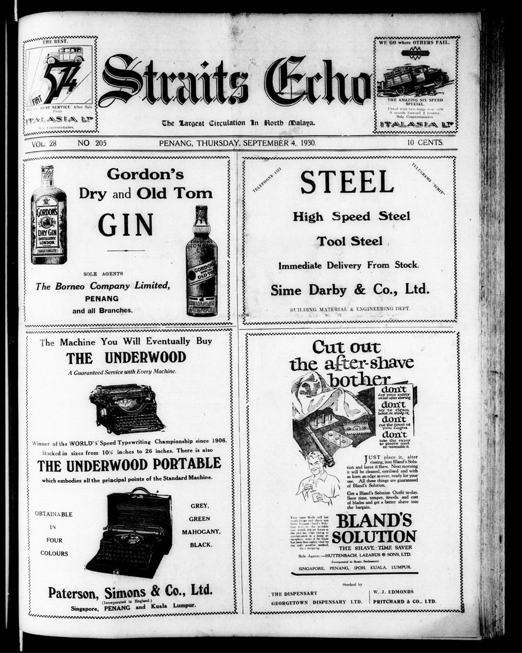 Miniature of Straits Echo 04 September 1930