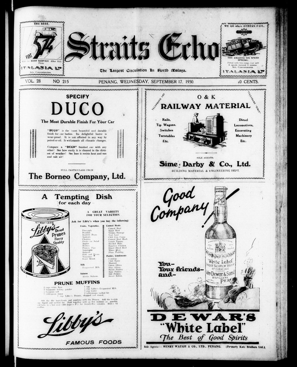 Miniature of Straits Echo 17 September 1930