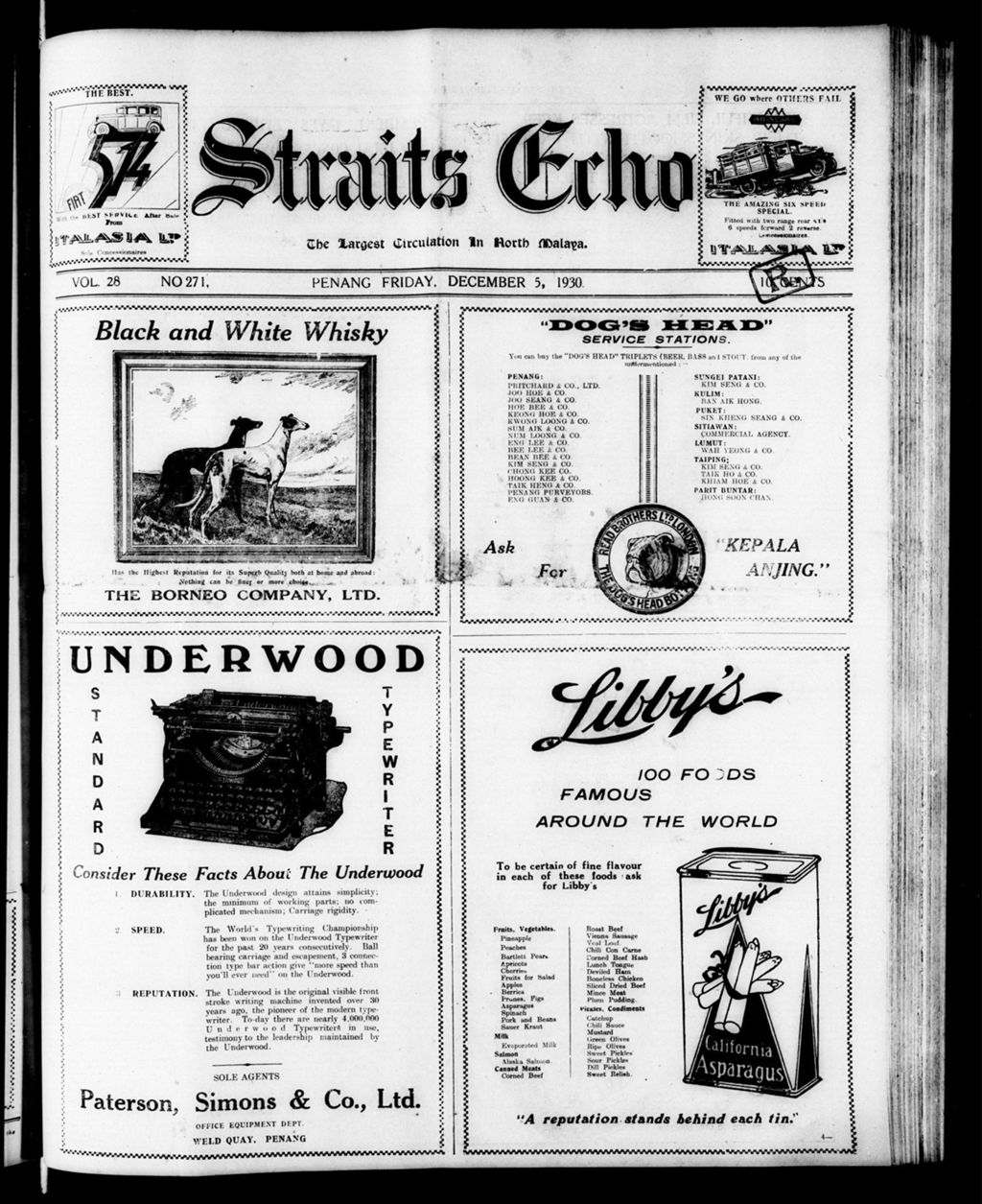 Miniature of Straits Echo 05 December 1930