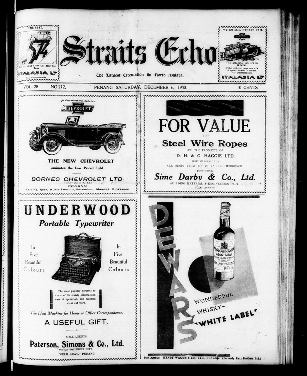 Miniature of Straits Echo 06 December 1930