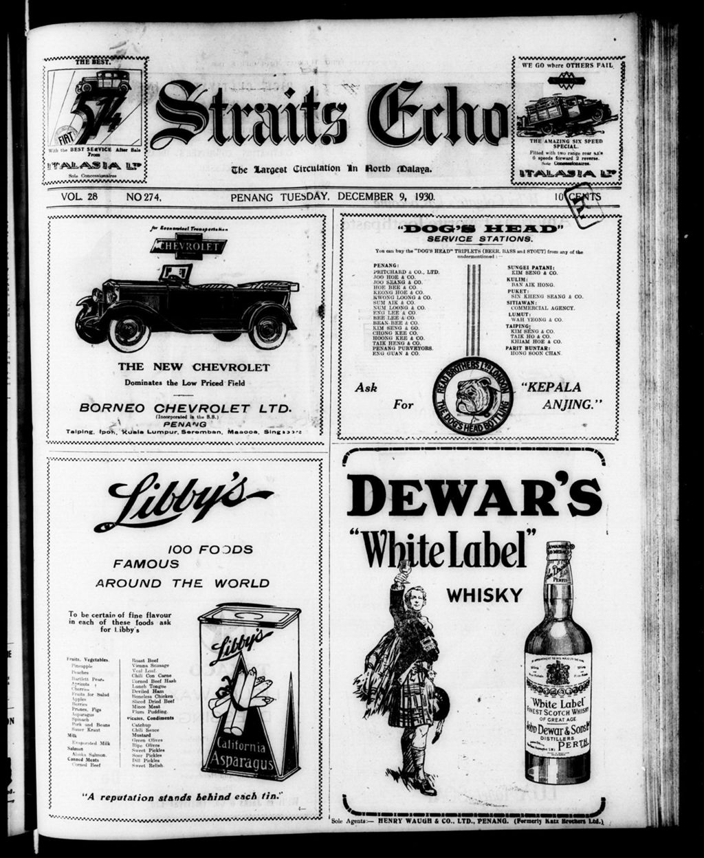 Miniature of Straits Echo 09 December 1930