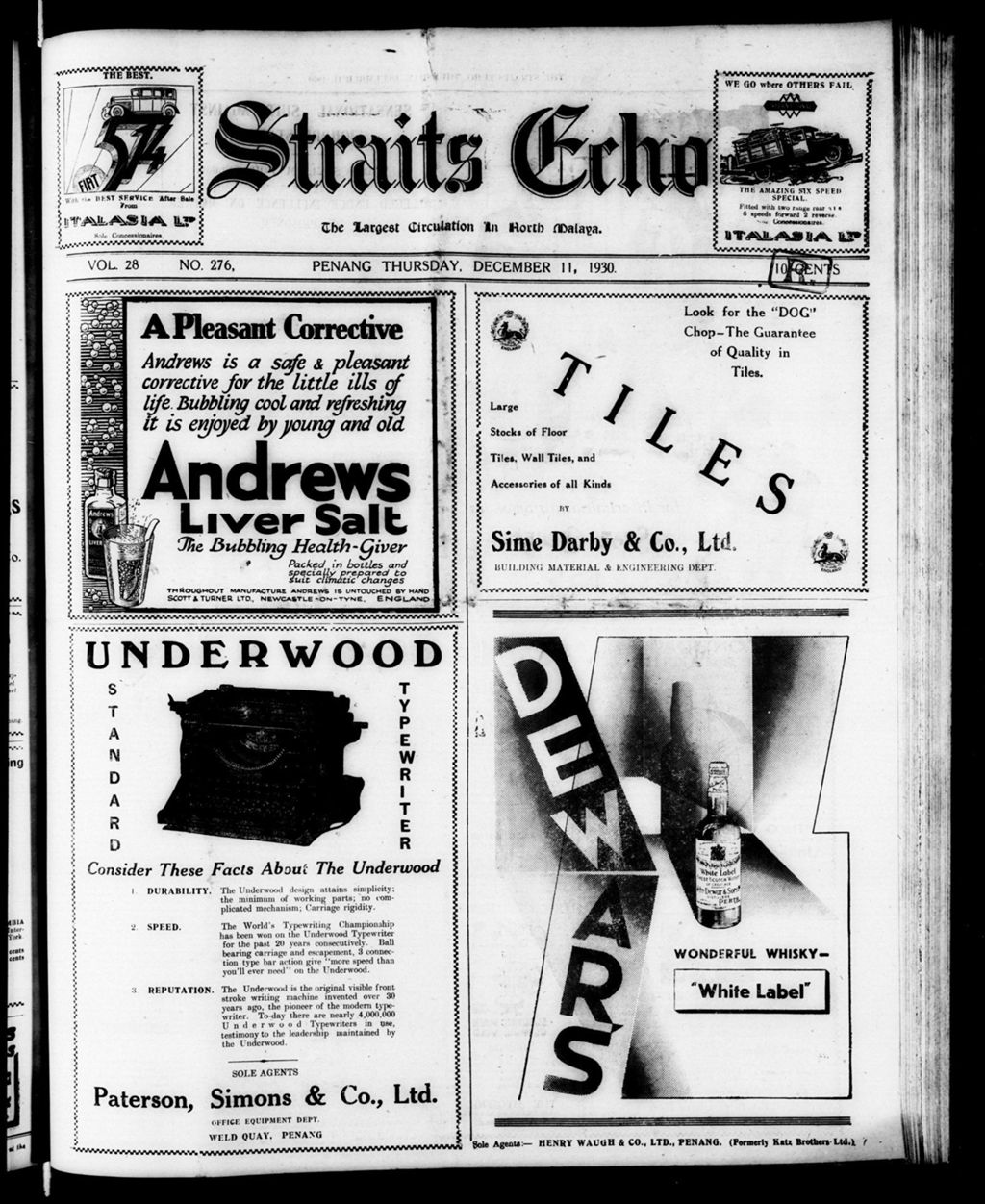 Miniature of Straits Echo 11 December 1930