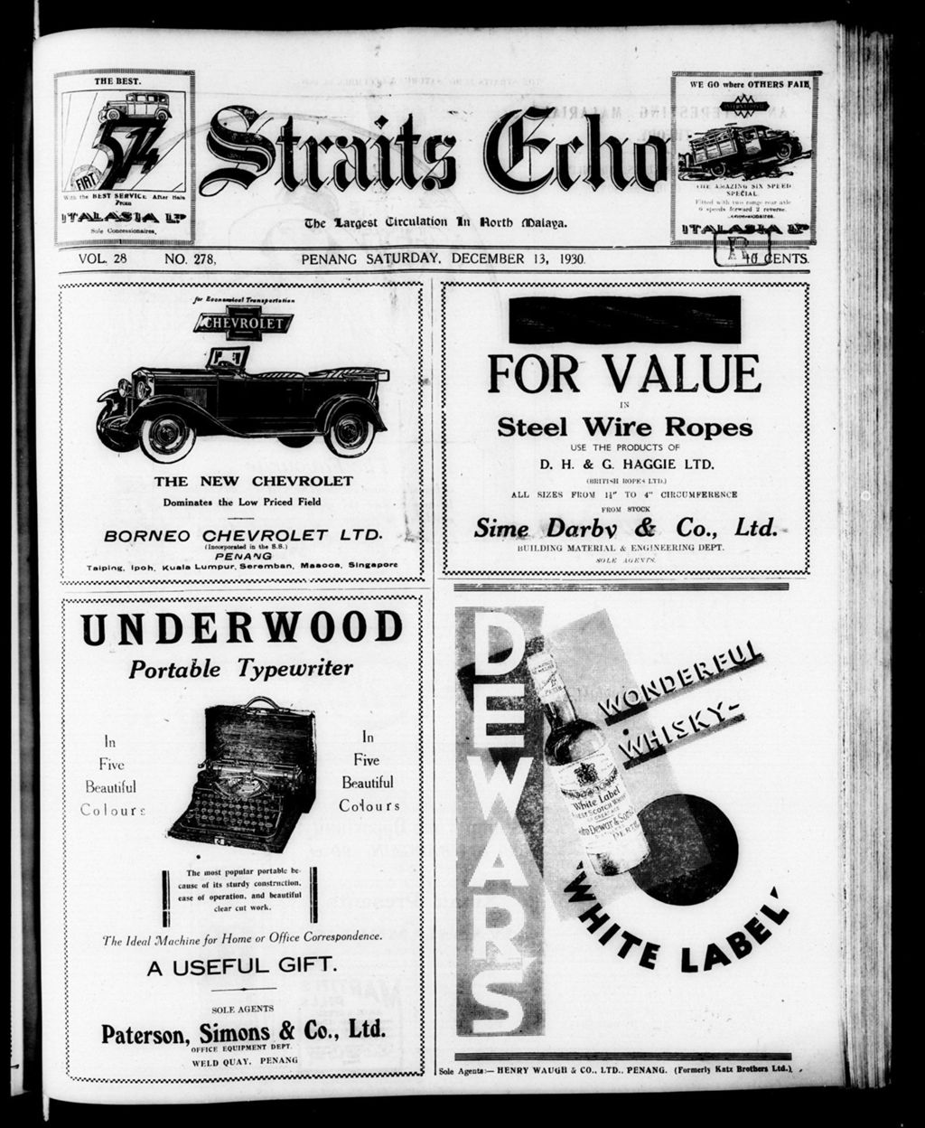 Miniature of Straits Echo 13 December 1930