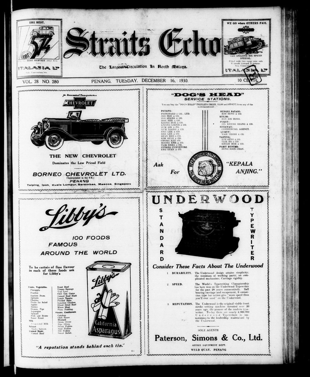 Miniature of Straits Echo 16 December 1930