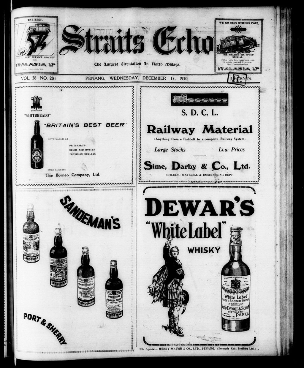 Miniature of Straits Echo 17 December 1930