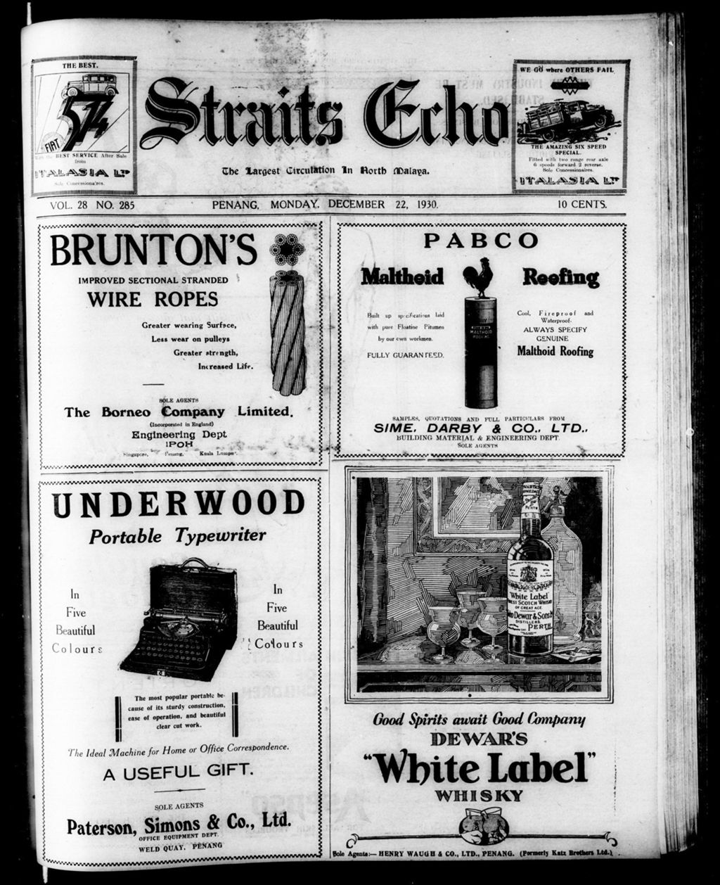 Miniature of Straits Echo 22 December 1930