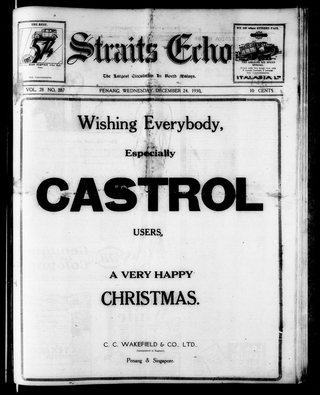 Miniature of Straits Echo 24 December 1930