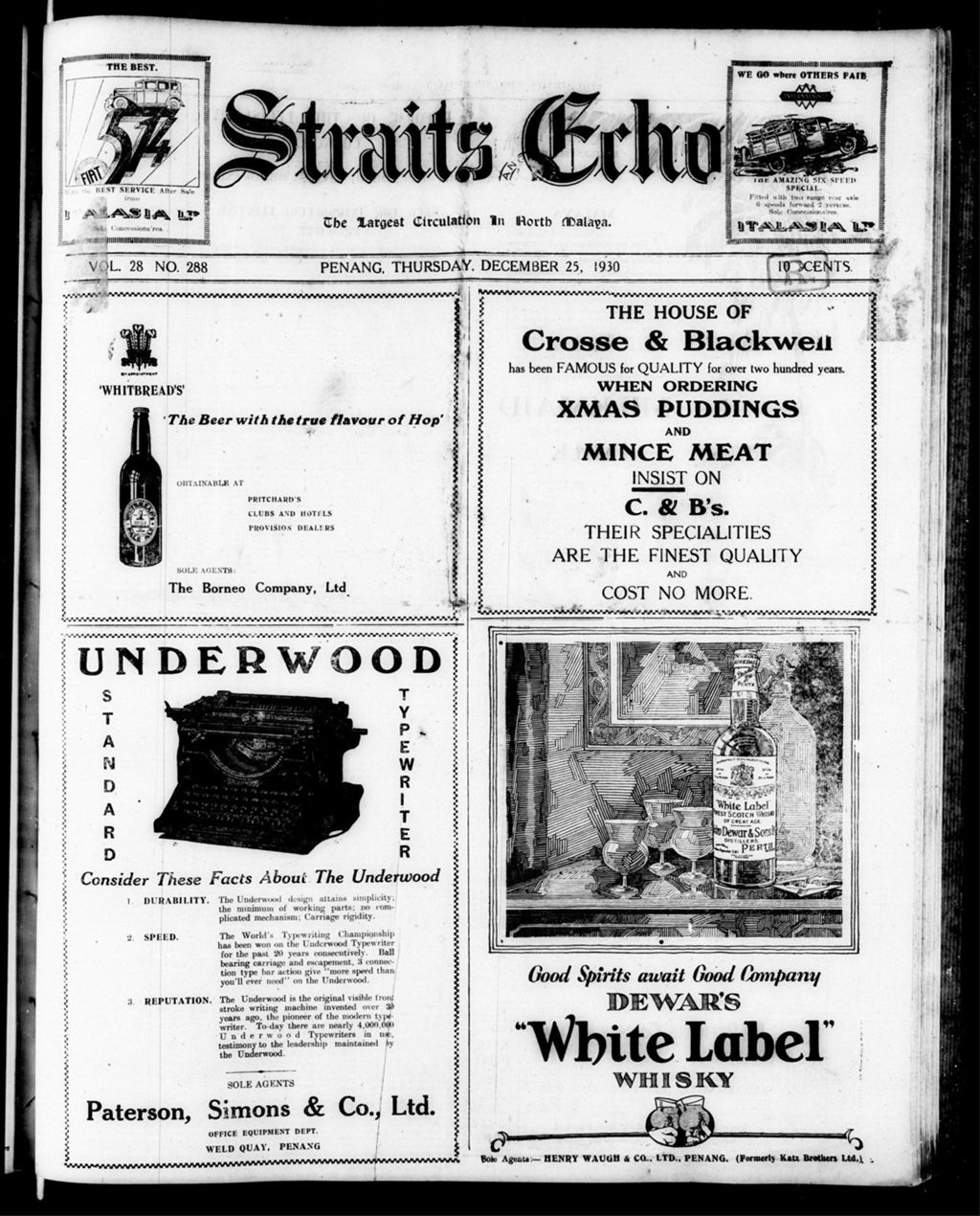 Miniature of Straits Echo 25 December 1930