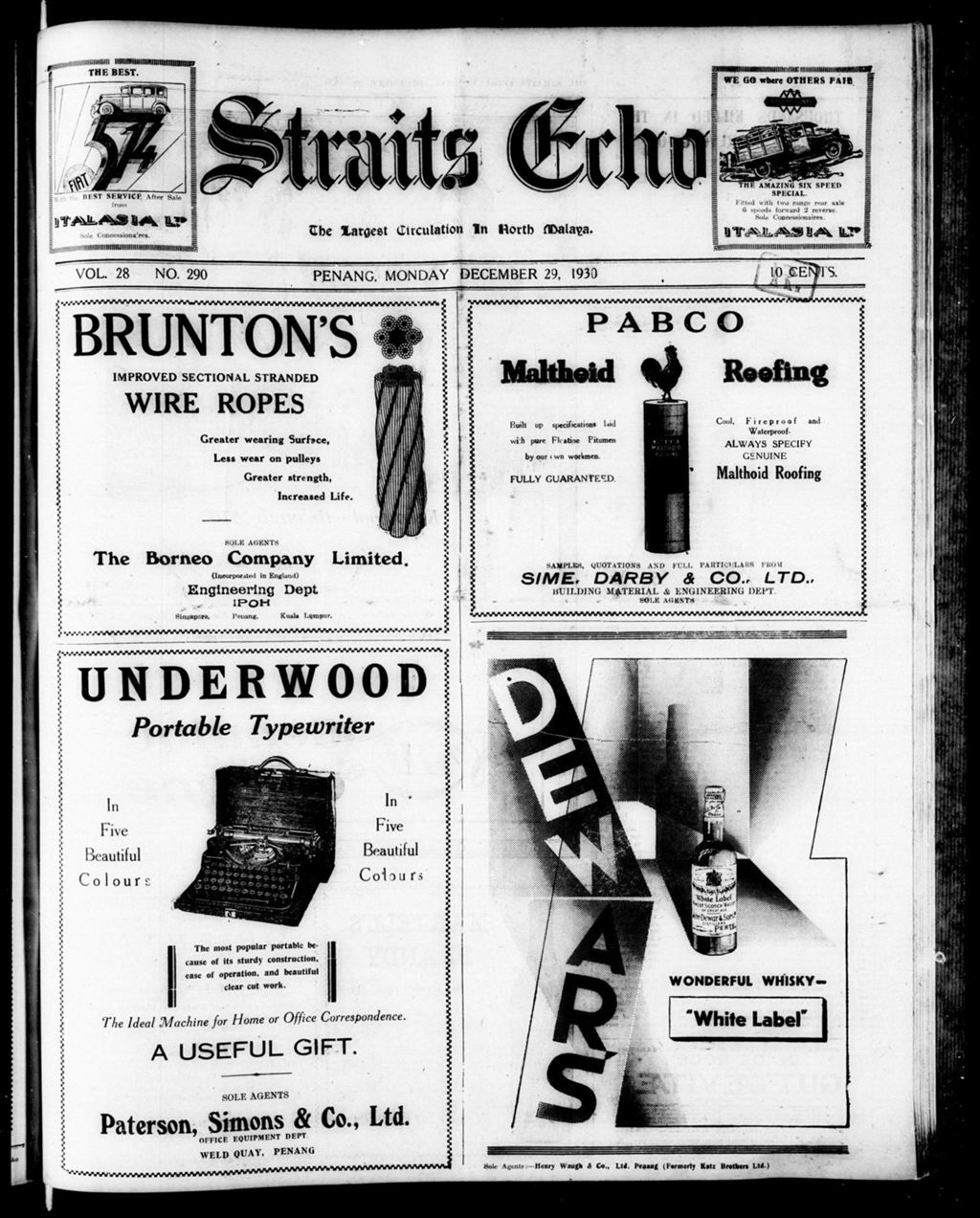 Miniature of Straits Echo 29 December 1930