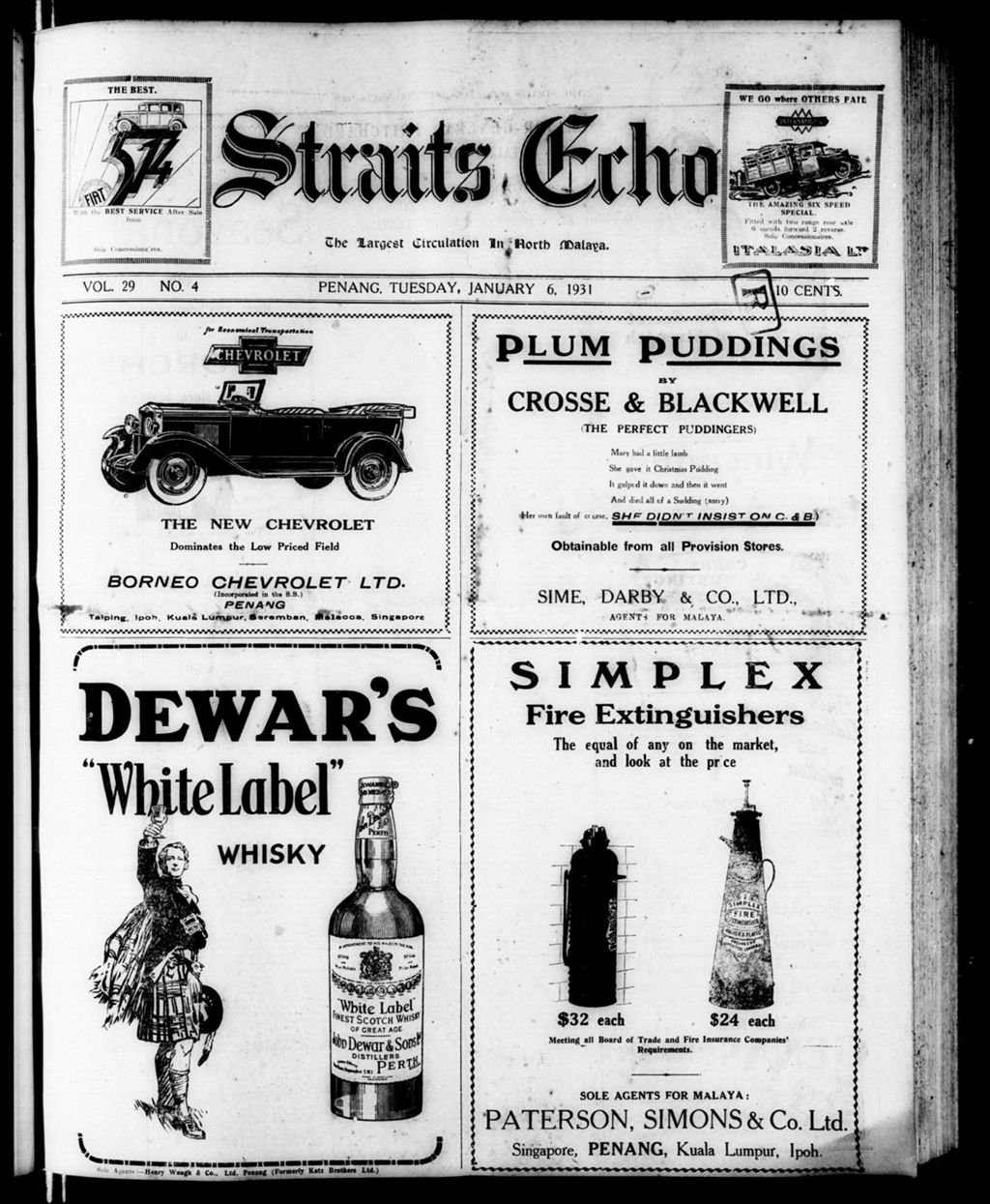 Miniature of Straits Echo 06 January 1931