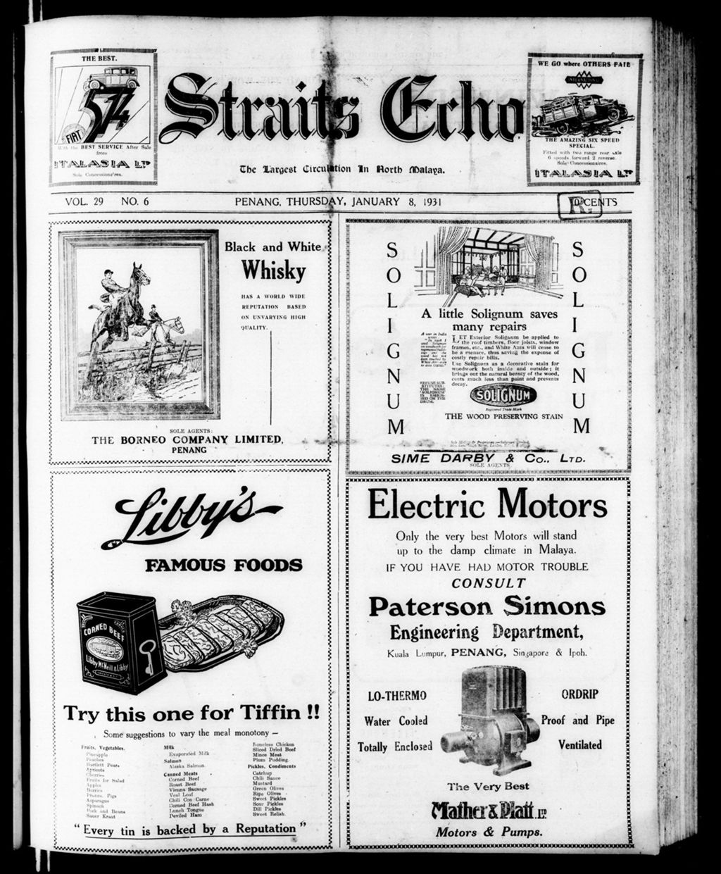 Miniature of Straits Echo 08 January 1931