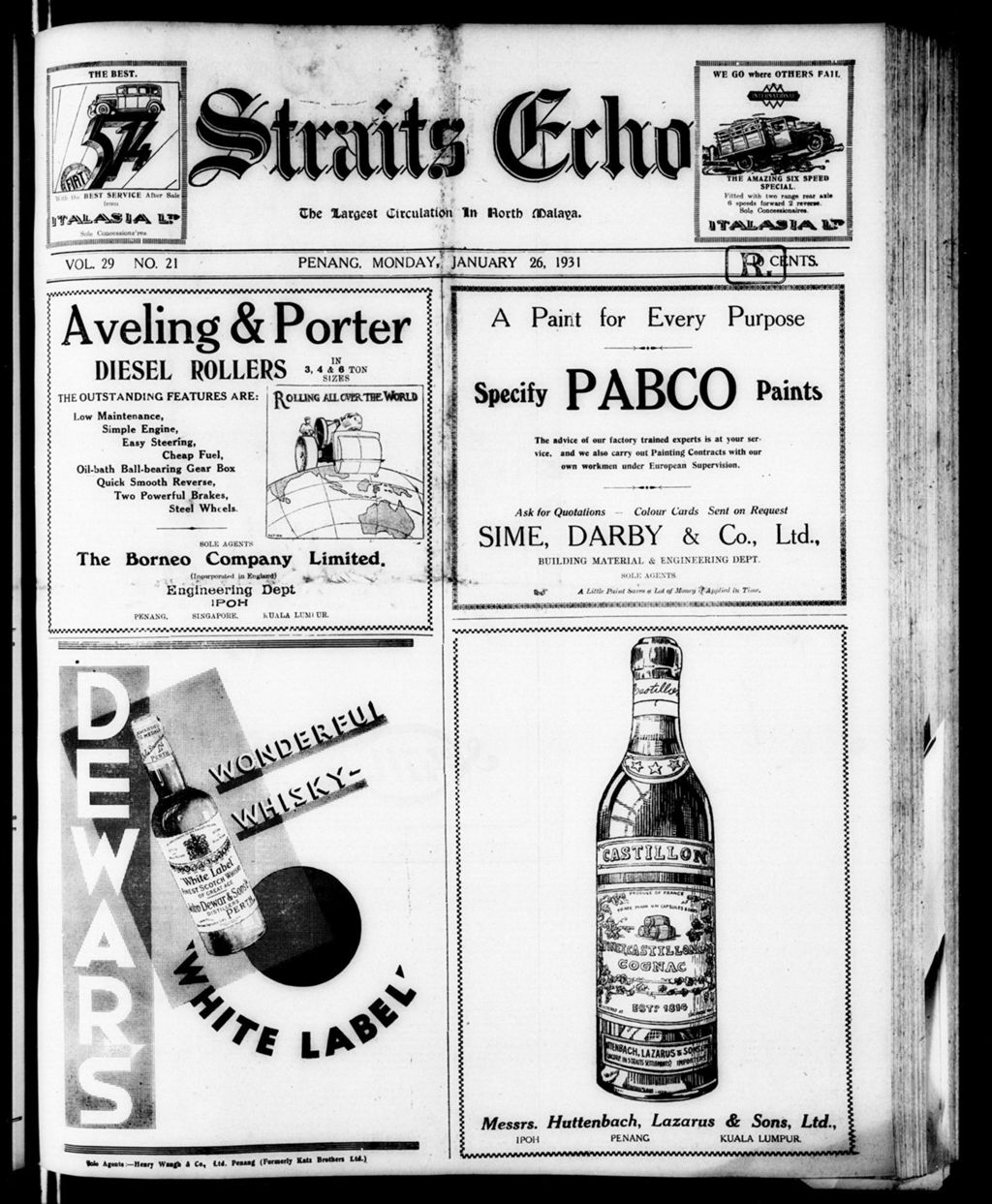 Miniature of Straits Echo 26 January 1931